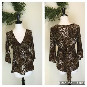 Leopard Print Tie back Top